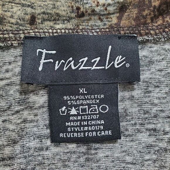 Frazzle Animal Print Ruffle Cardigan Size XL Open Front Liquid Knit Womens - Picture 7 of 8